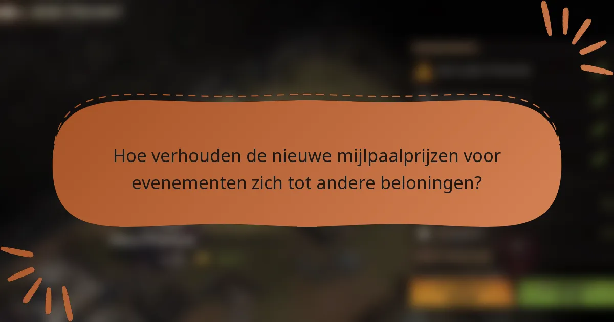 Hoe verhouden de nieuwe mijlpaalprijzen voor evenementen zich tot andere beloningen?
